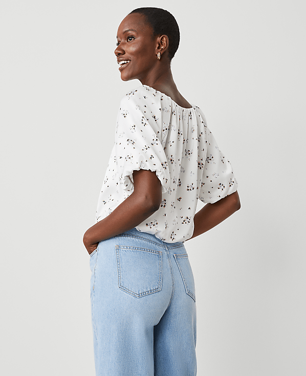 Floral Bubble Hem Top