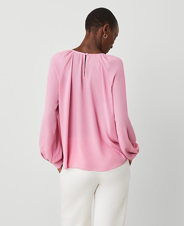 Shirred Raglan Blouse