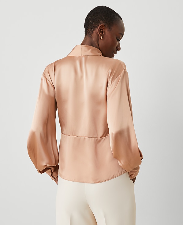 Petite Studio Collection Silk Wrap Blouse