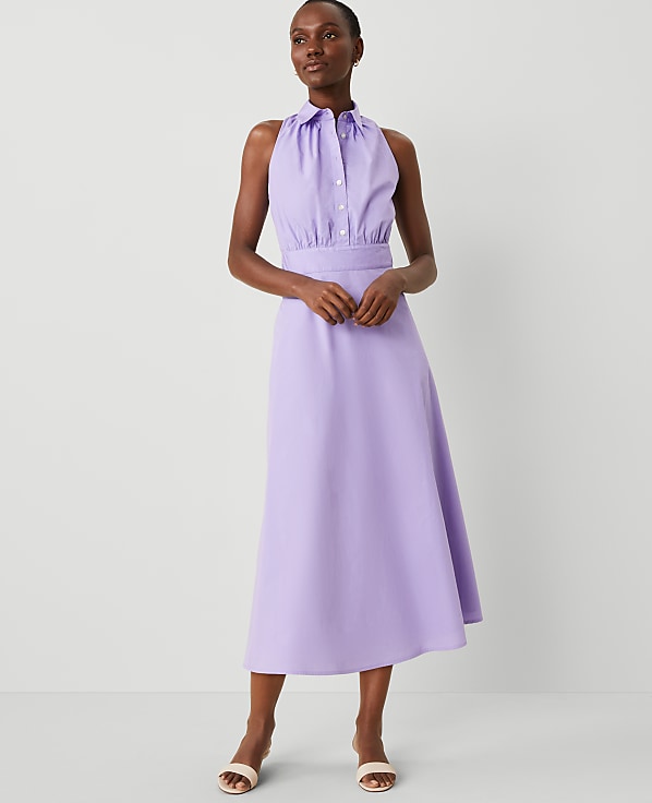 Petite Sleeveless Flare Shirtdress