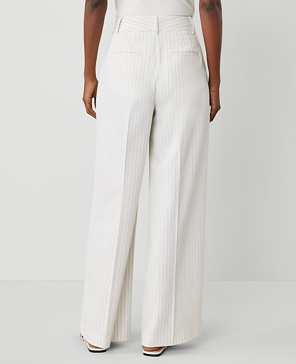 The Pleated Wide-Leg Pant in Pinstripe