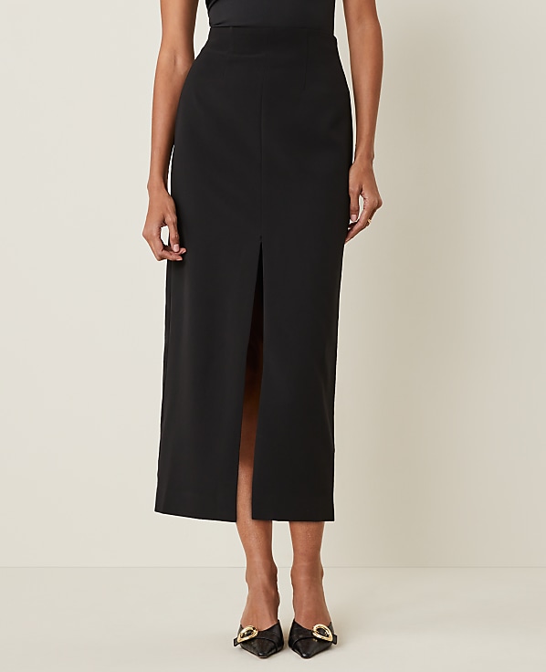 The Petite Column Maxi Skirt in Fluid Crepe