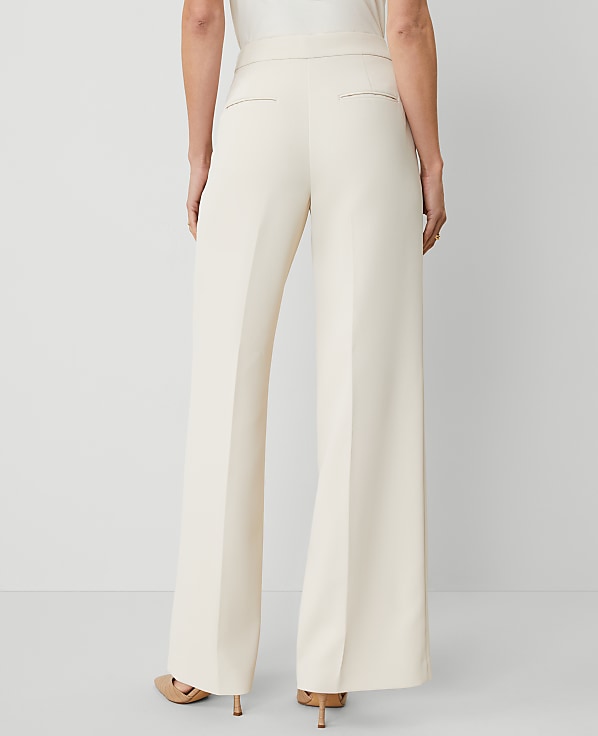 The Side Zip Wide-Leg Pant in Fluid Crepe