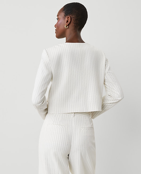 Pinstripe Crew Neck Jacket