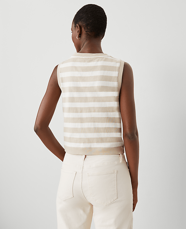 Striped V-Neck Vest