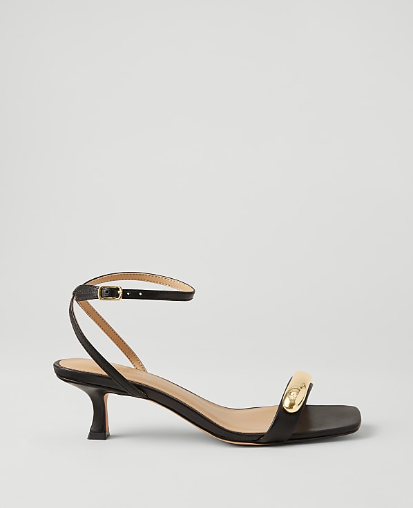 Embellished Ankle Wrap Heeled Sandals