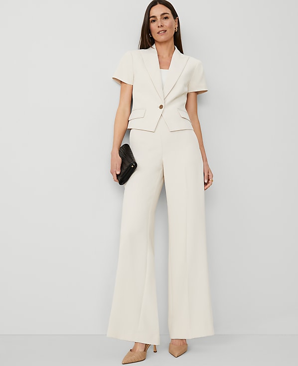 The Side Zip Wide-Leg Pant in Fluid Crepe