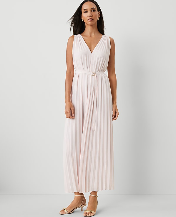 Pleated Maxi Swing Dress