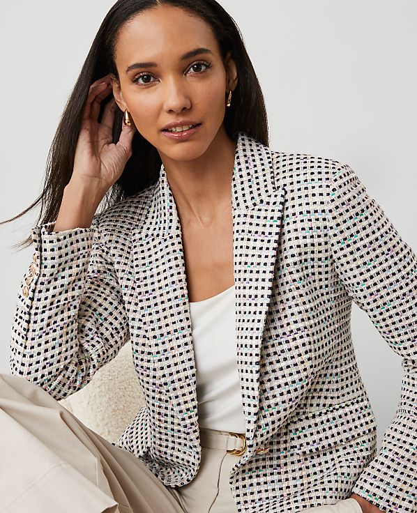 Petite Tweed Fitted Blazer