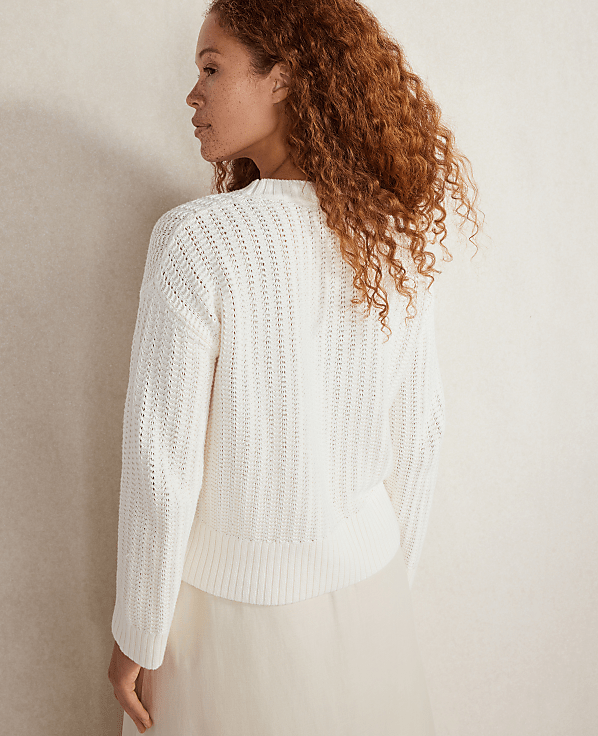 Haven Well Within Organic Cotton Open Stitch Crew Neck Sweater