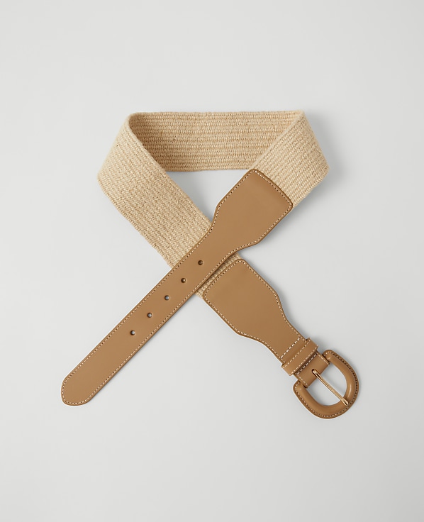 Straw Covered Buckle Belt