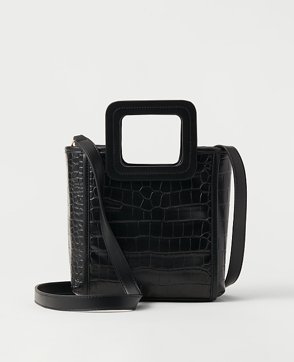 Embossed Handle Crossbody Bag