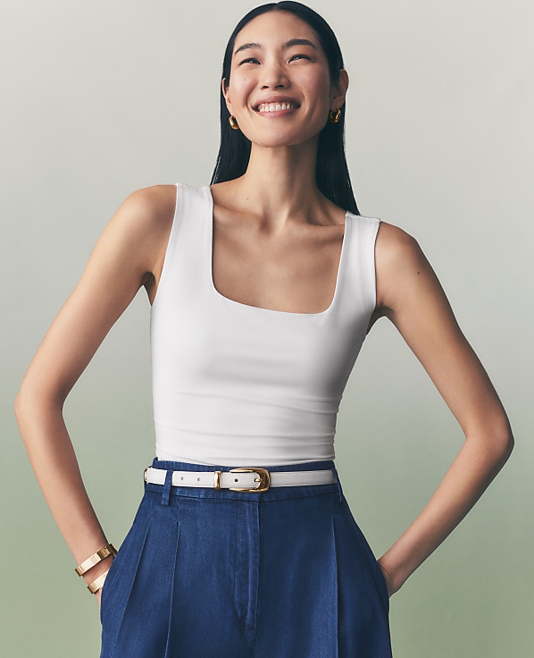 Petite Square Neck Tank Top