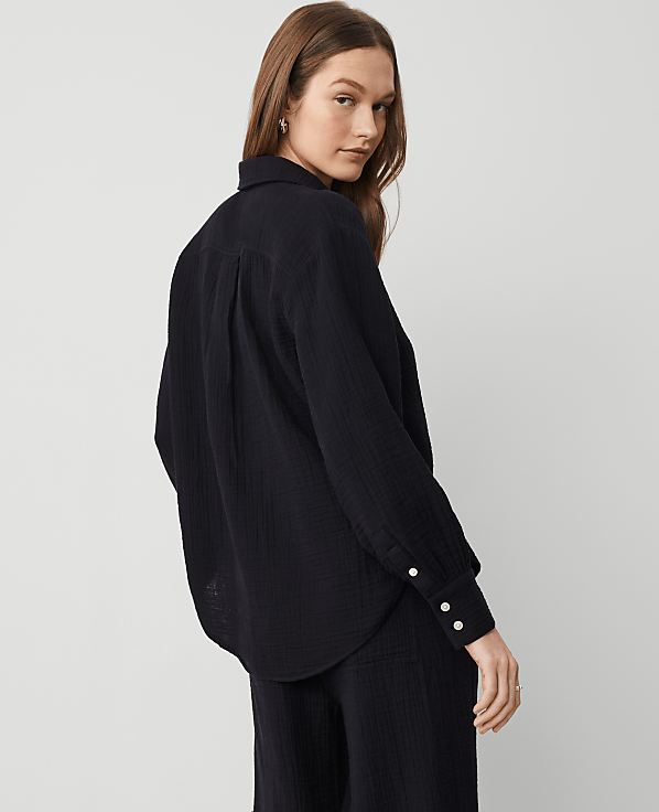 Petite Gauze Oversized Blouse