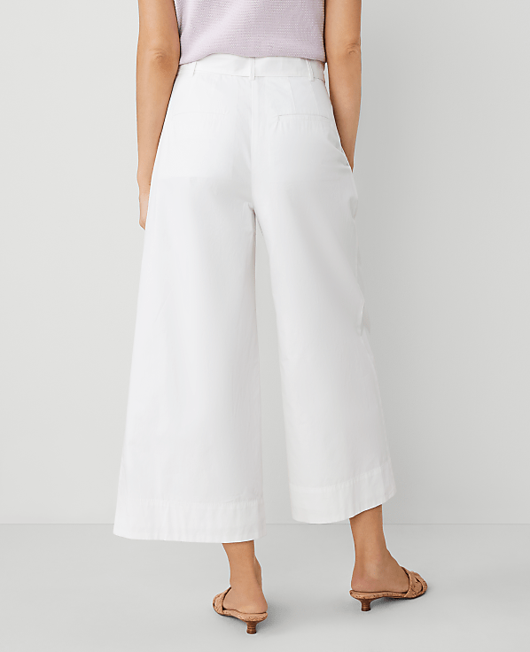 The Belted Cropped Palazzo Pant in Poplin
