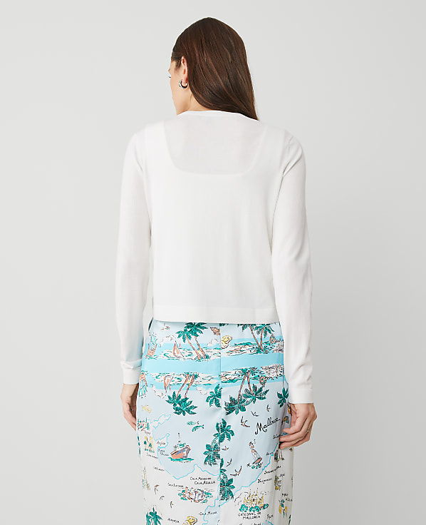 Petite Cropped Open Cardigan