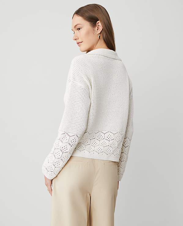 Crochet Collared Sweater