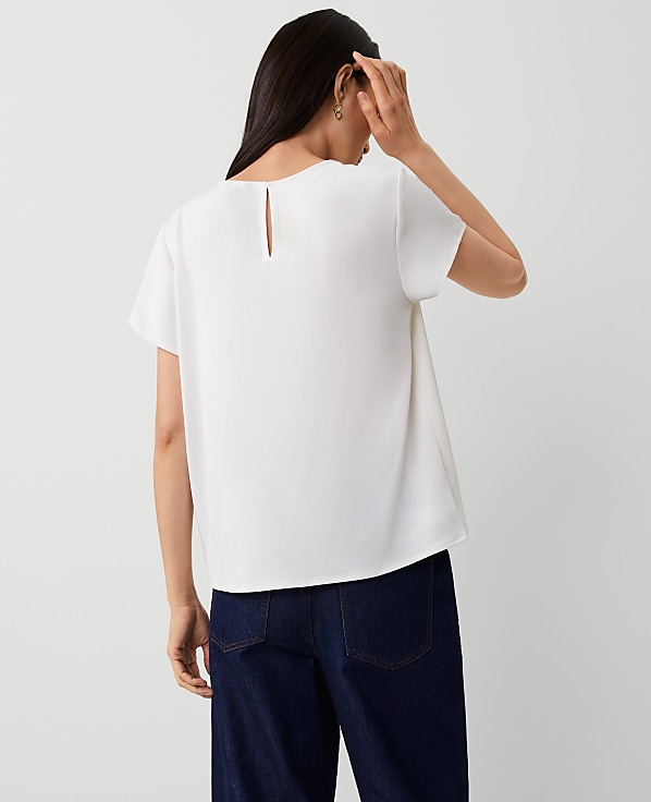 Petite Mixed Media Crew Neck Tee
