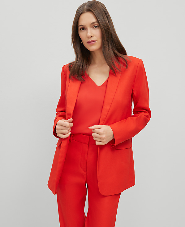The Longline Blazer in Linen Blend
