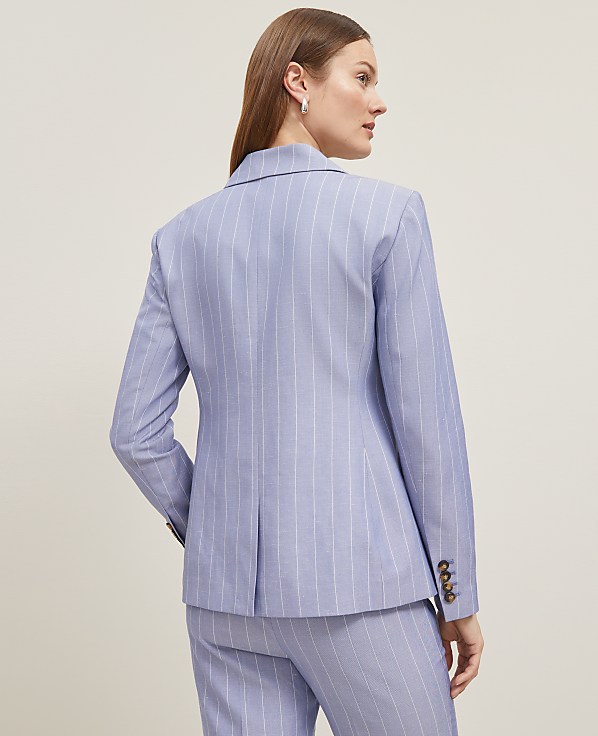 The Double Breasted Cutaway Blazer in Pinstripe
