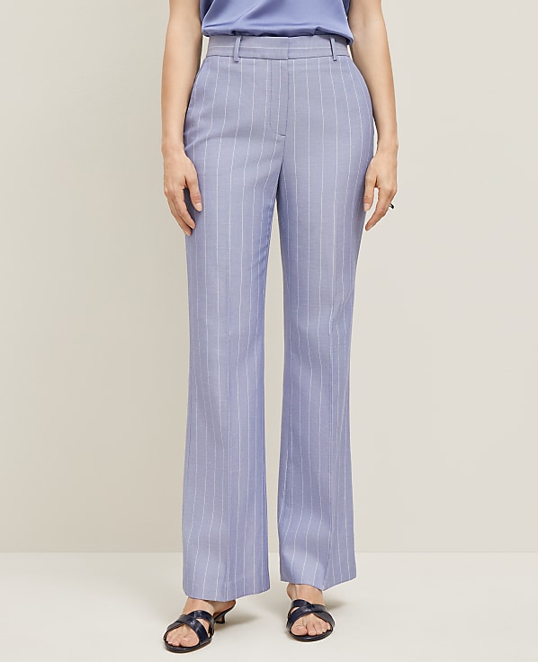 The Flare Trouser in Pinstripe - Curvy Fit