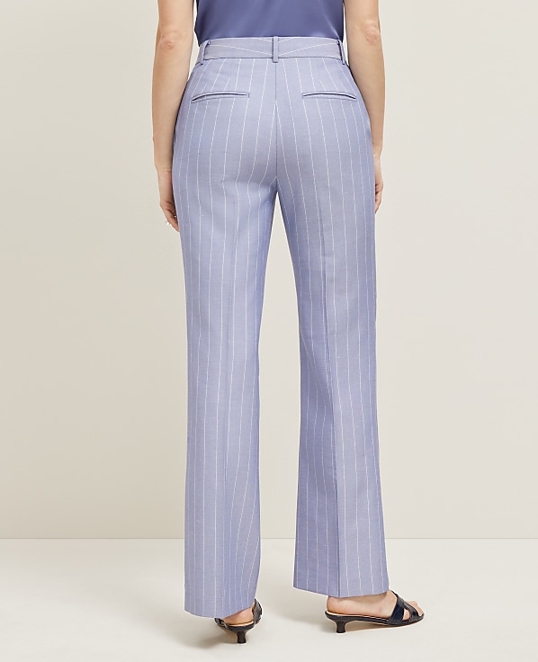 The Flare Trouser in Pinstripe - Curvy Fit