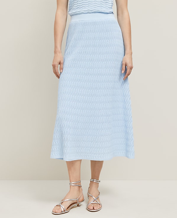 Wavy Stitch Midi Skirt
