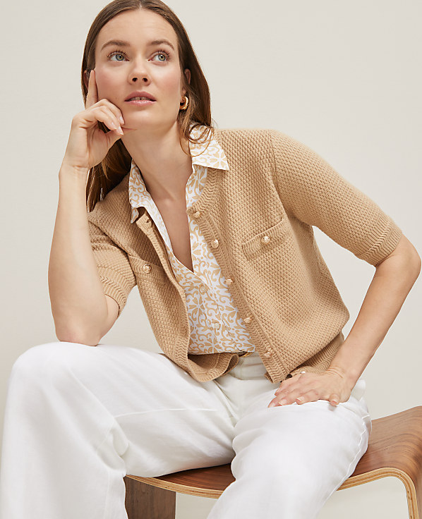 Blouson Sleeve Stitch Cardigan
