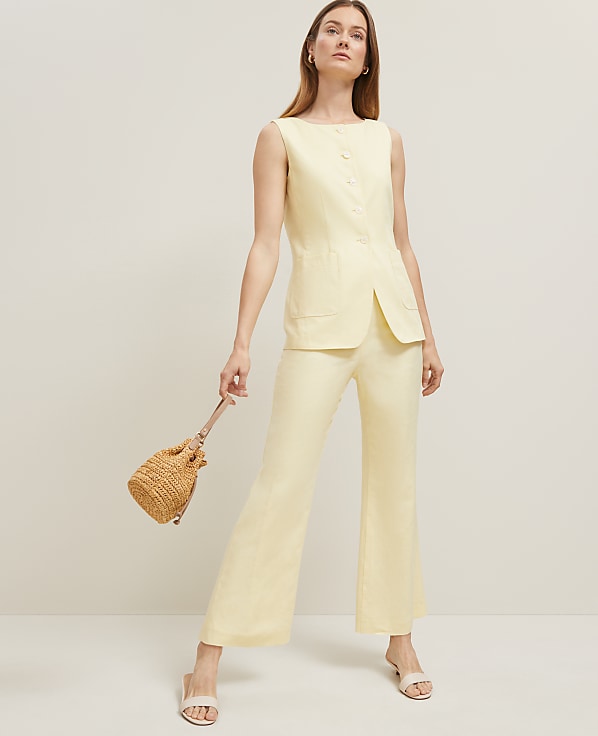 The Flare Ankle Pant in Linen Blend