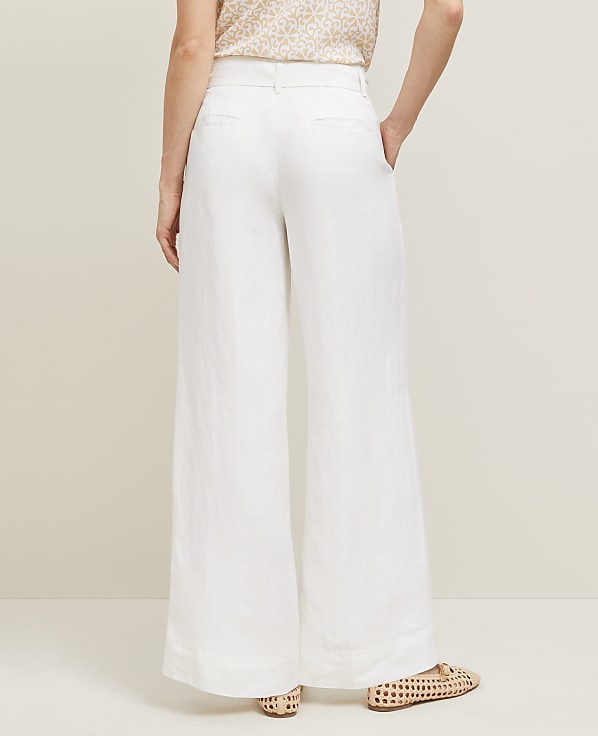 The Belted Wide-Leg Pant in Linen Blend