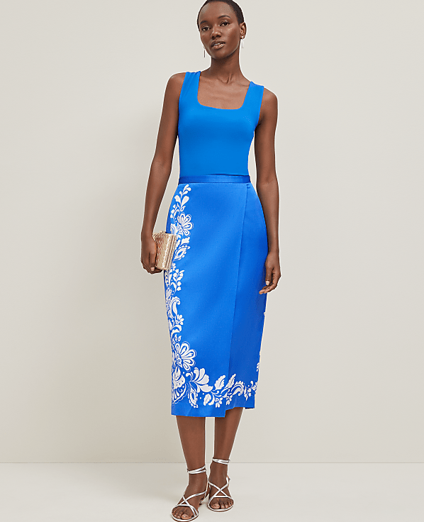 Satin Midi Wrap Skirt