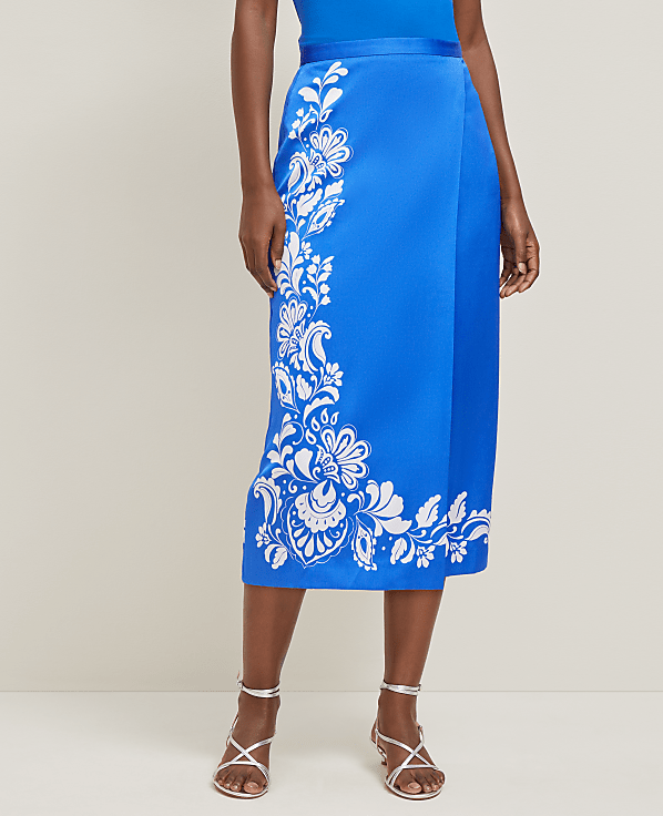 Satin Midi Wrap Skirt