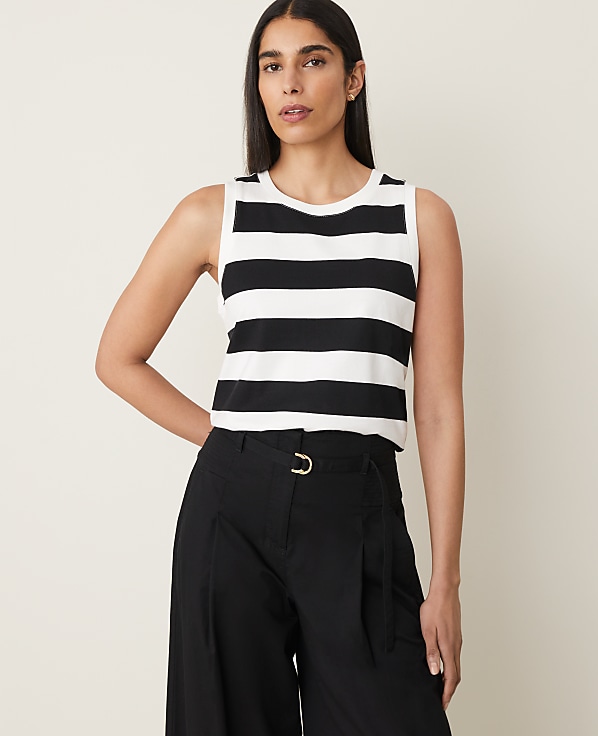 Petite Striped Sleeveless Top