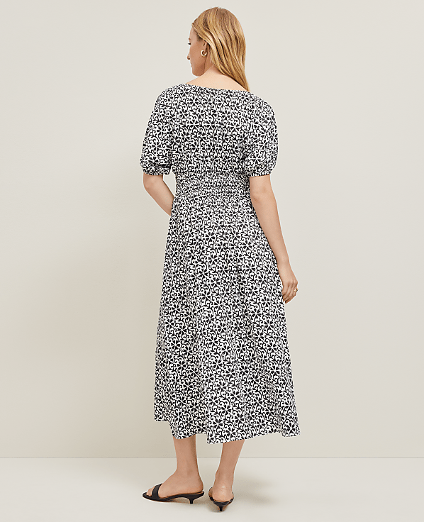 Floral Smocked Puff Sleeve Dress