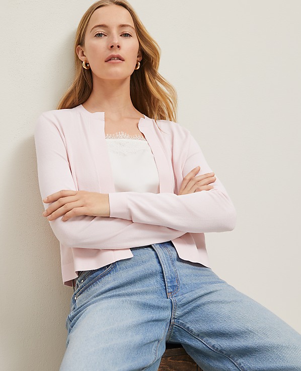 Cropped Open Cardigan