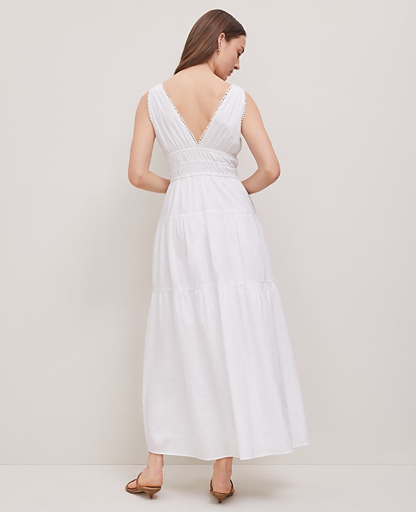 Petite V-Neck Flare Maxi Dress