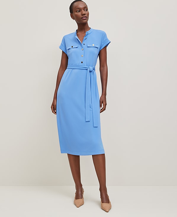 Belted Knit Shirtdress