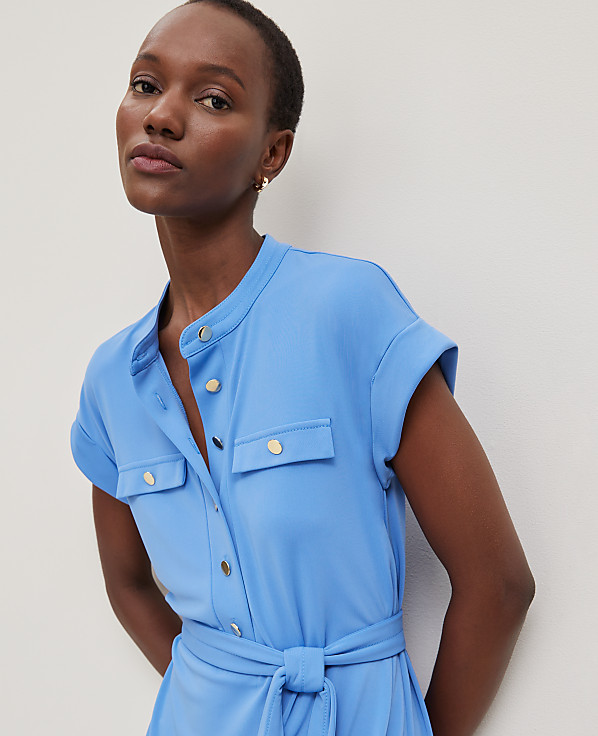 Belted Knit Shirtdress