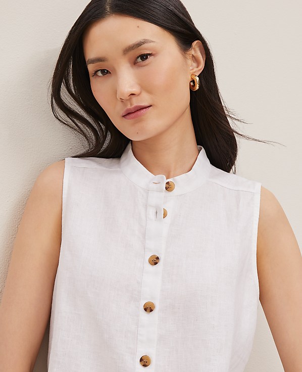 Linen Sleeveless Shirt