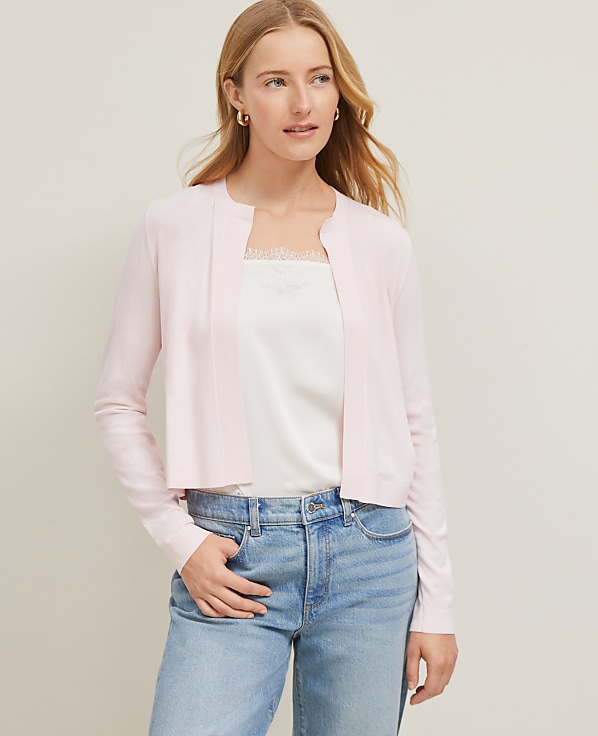 Cropped Open Cardigan