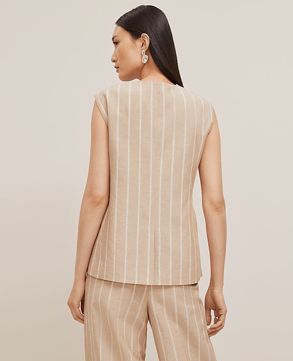 The Tucked Waist Vest in Pinstripe