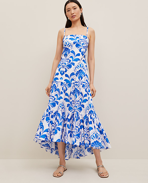 Tiled Tiered Strappy Maxi Dress