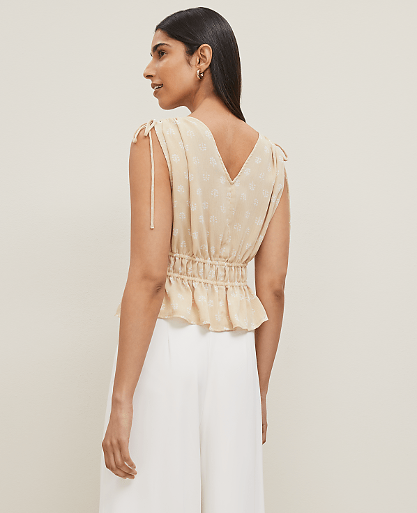 Petaled Gathered Tie Top