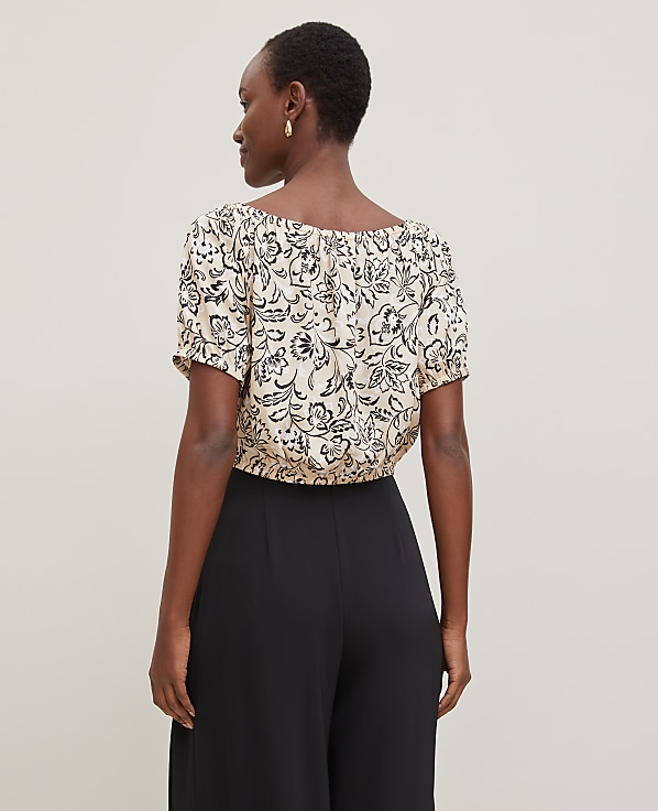 Floral Bubble Hem Top