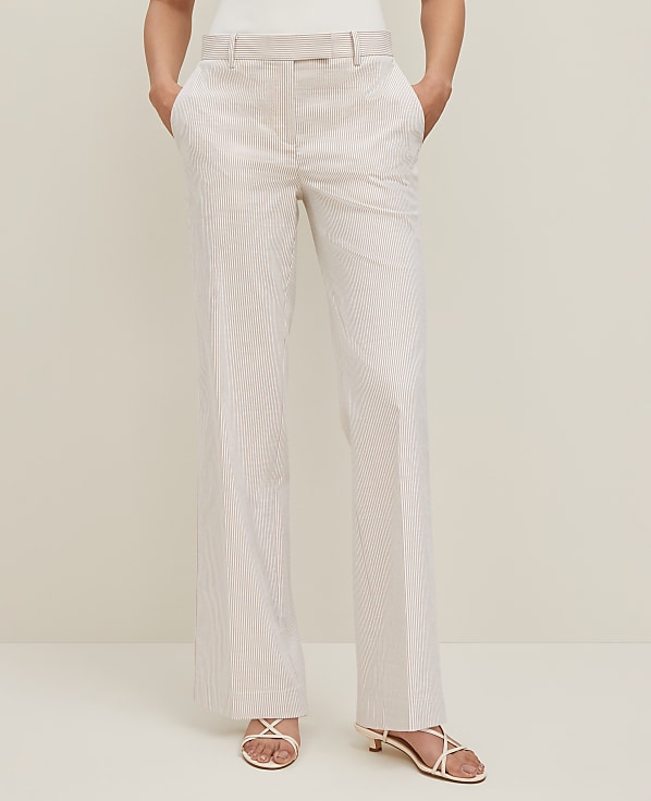 The Straight Trouser Pant in Striped Seersucker