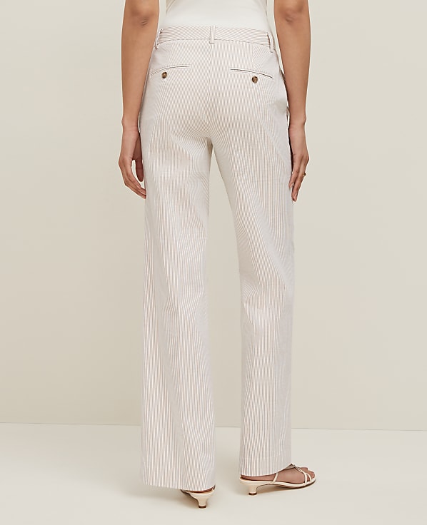 The Straight Trouser Pant in Striped Seersucker