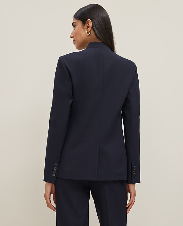 The Petite Collarless Blazer in Seasonless Stretch