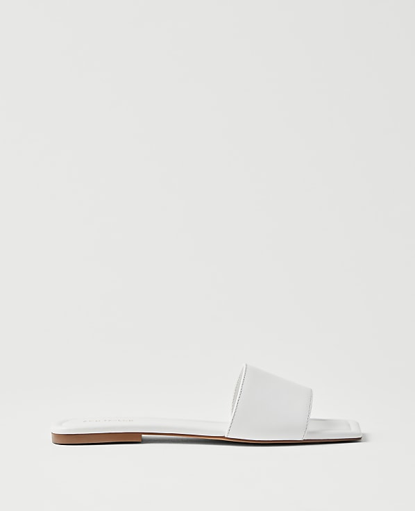 Leather Single Strap Slide Sandals