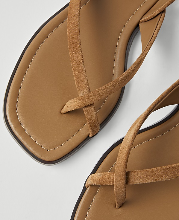 Weekend Collection Suede Buckled Ankle Strap Sandals