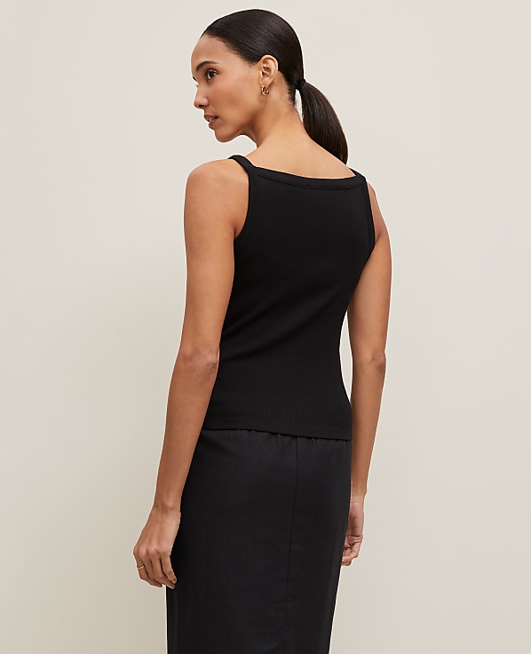 Button V-Neck Tank Top